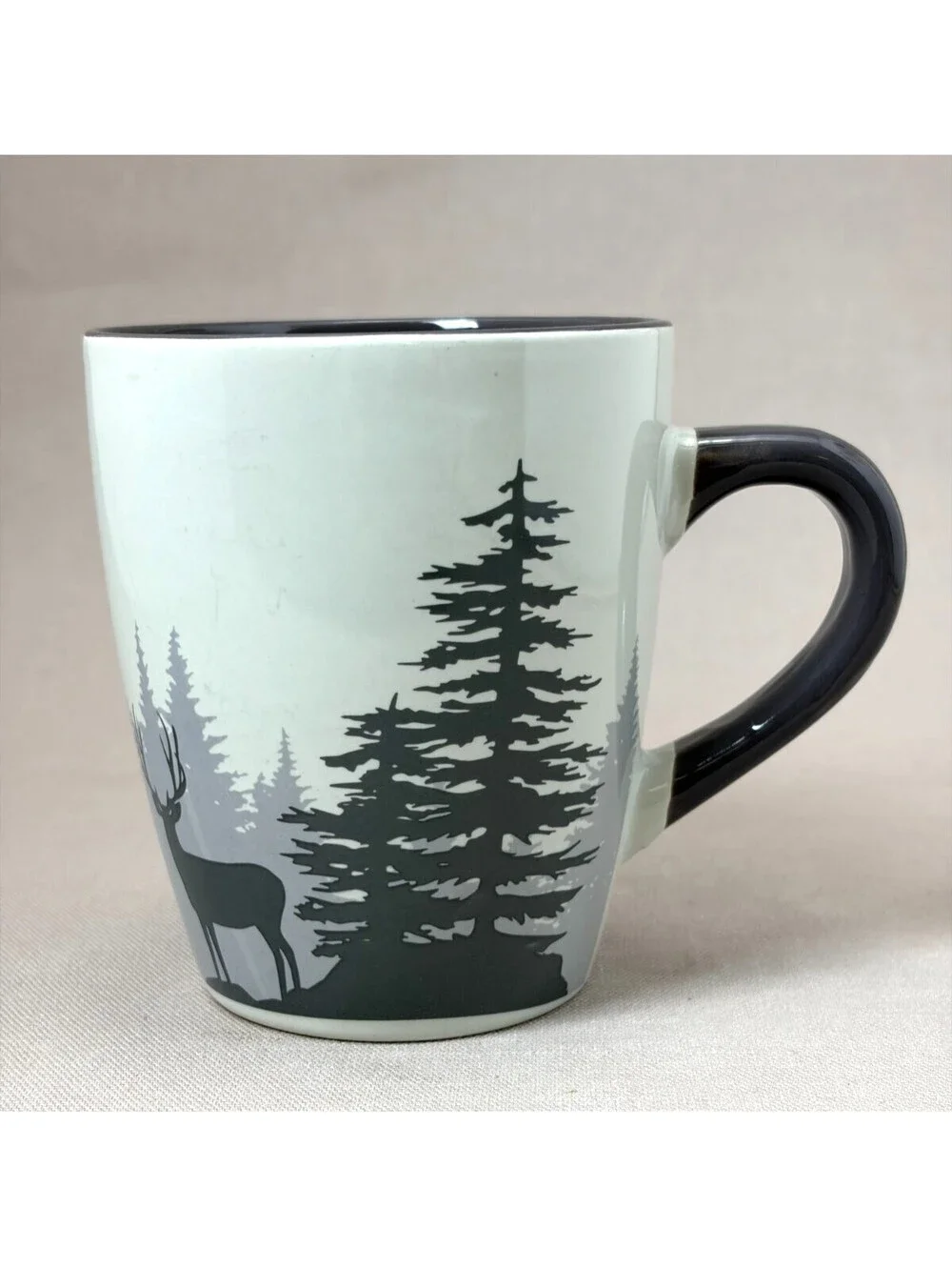 Bass Pro White River Home Deer Pine Forest Coffee Mug Rustic Lodge Cabin 16 oz